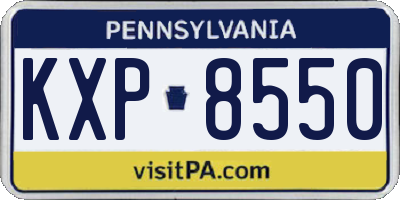 PA license plate KXP8550