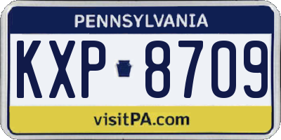 PA license plate KXP8709