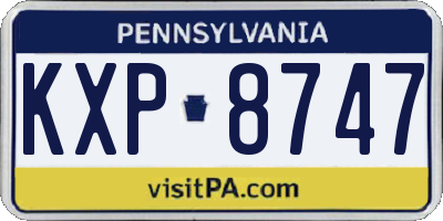 PA license plate KXP8747