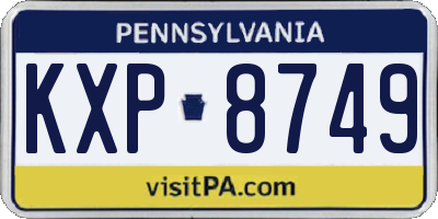 PA license plate KXP8749