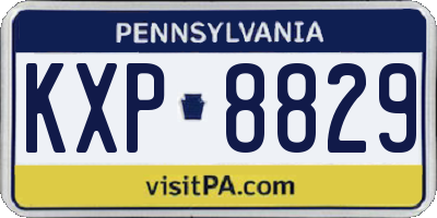 PA license plate KXP8829