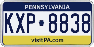 PA license plate KXP8838