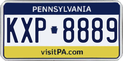 PA license plate KXP8889