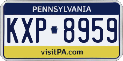 PA license plate KXP8959