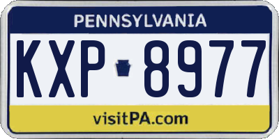 PA license plate KXP8977