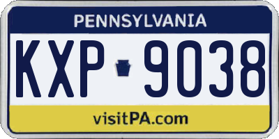 PA license plate KXP9038