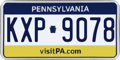 PA license plate KXP9078