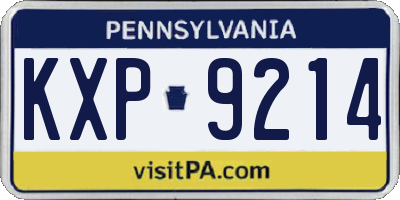 PA license plate KXP9214
