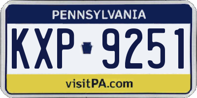 PA license plate KXP9251