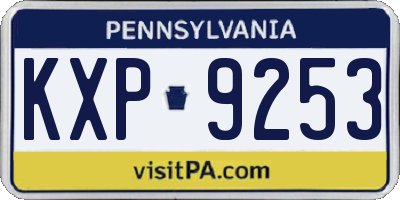 PA license plate KXP9253