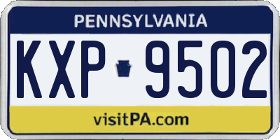 PA license plate KXP9502