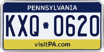 PA license plate KXQ0620