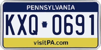 PA license plate KXQ0691