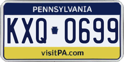 PA license plate KXQ0699