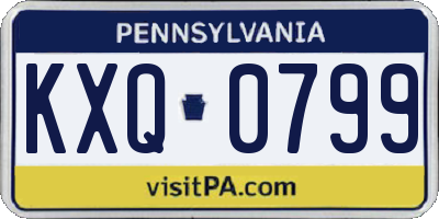 PA license plate KXQ0799