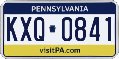 PA license plate KXQ0841