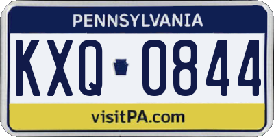 PA license plate KXQ0844