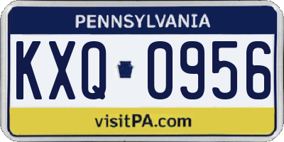 PA license plate KXQ0956