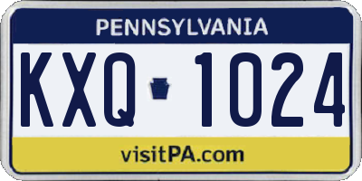 PA license plate KXQ1024