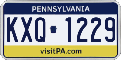 PA license plate KXQ1229