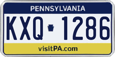PA license plate KXQ1286