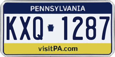 PA license plate KXQ1287