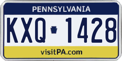 PA license plate KXQ1428