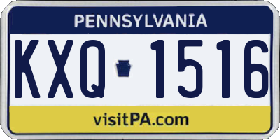 PA license plate KXQ1516