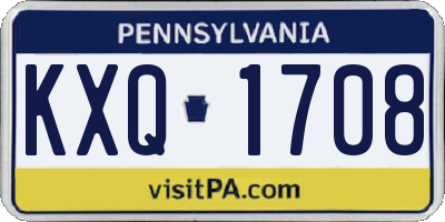 PA license plate KXQ1708