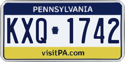 PA license plate KXQ1742