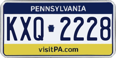PA license plate KXQ2228