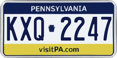 PA license plate KXQ2247