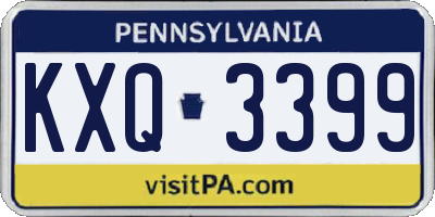 PA license plate KXQ3399