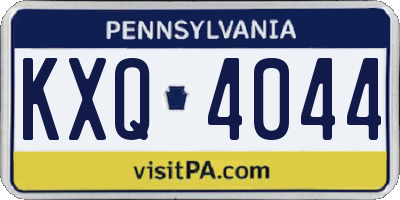 PA license plate KXQ4044