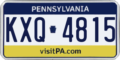 PA license plate KXQ4815