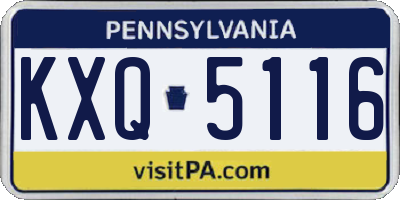 PA license plate KXQ5116