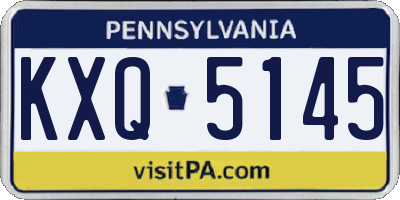 PA license plate KXQ5145