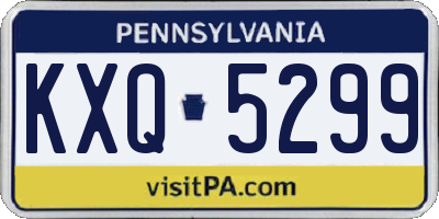 PA license plate KXQ5299
