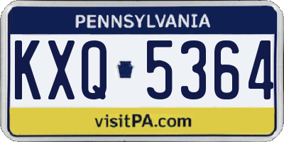 PA license plate KXQ5364