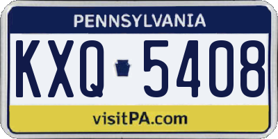 PA license plate KXQ5408