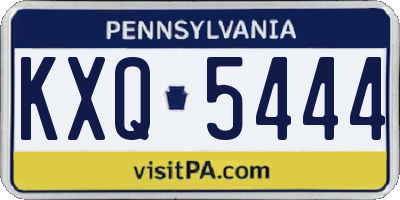 PA license plate KXQ5444