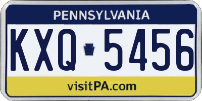 PA license plate KXQ5456