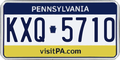PA license plate KXQ5710