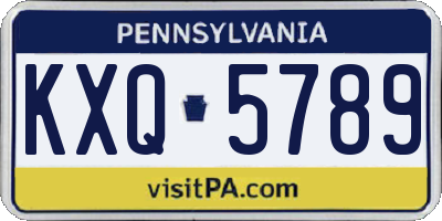 PA license plate KXQ5789