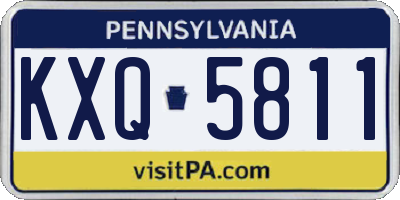 PA license plate KXQ5811