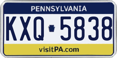 PA license plate KXQ5838