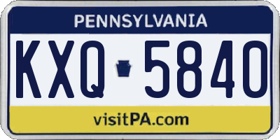PA license plate KXQ5840