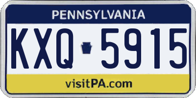 PA license plate KXQ5915