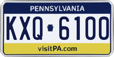 PA license plate KXQ6100