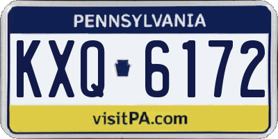 PA license plate KXQ6172